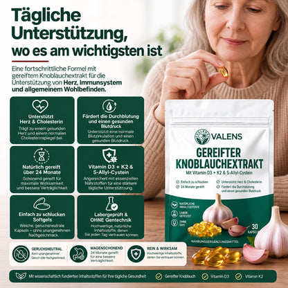 Valens® Gereifter Knoblauchextrakt - 7.500mg Geruchlose Softgels