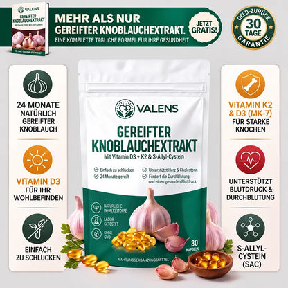 Valens® Gereifter Knoblauchextrakt - 7.500mg Geruchlose Softgels